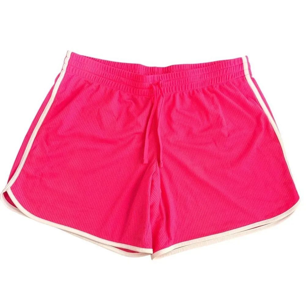 Athletic Works Shorts Women’s XL Pink Mesh Drawstring Dolphin Hem Activewear